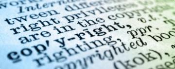 Image of copyright definition in a dictionary